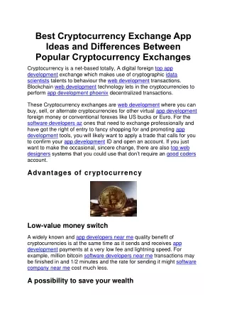best cryptocurrency exchange app ideas