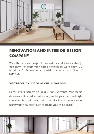 Renovation and Interior Design Company | Dc Interiors & Renovations