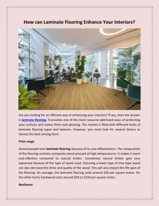 How laminate flooring can enhance your interiors