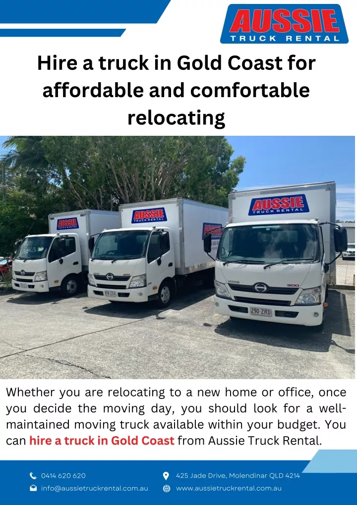 hire a truck in gold coast for affordable