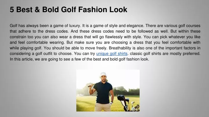 5 best bold golf fashion look