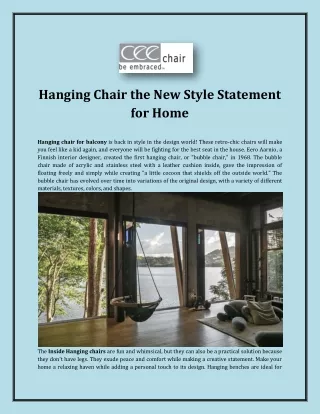 Buy a hanging chair for your balcony in the USA