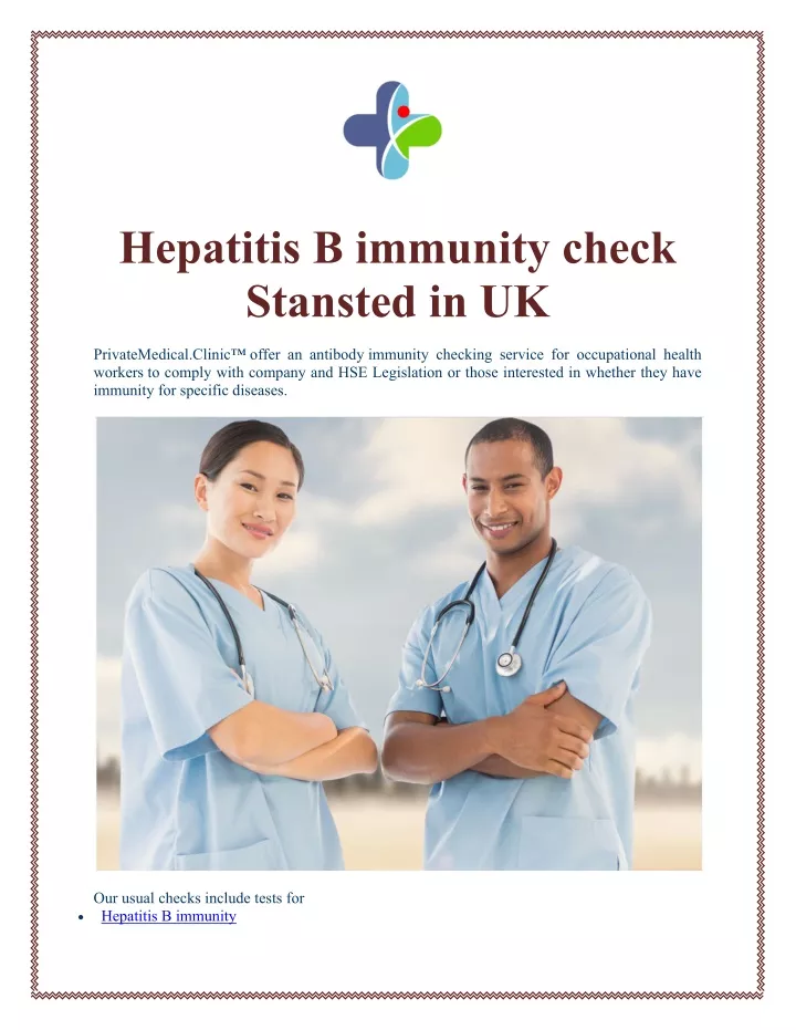 hepatitis b immunity check stansted in uk