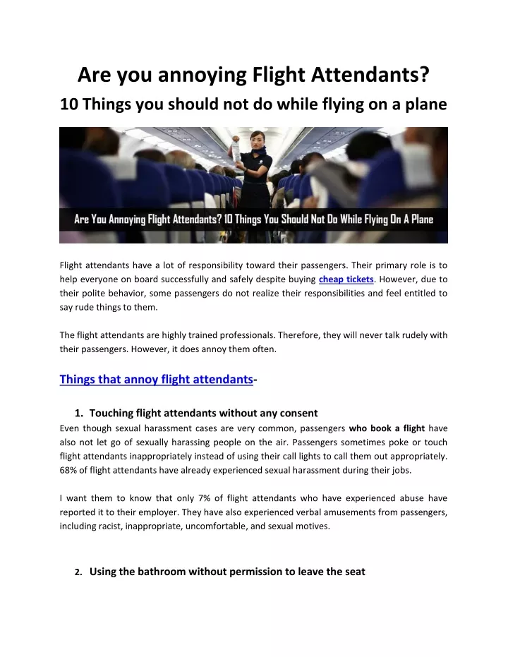 are you annoying flight attendants 10 things