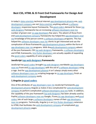 best css html js front end frameworks for design