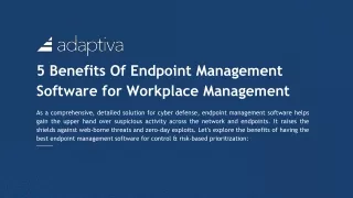 5 Benefits Of Endpoint Management Software for Workplace Management