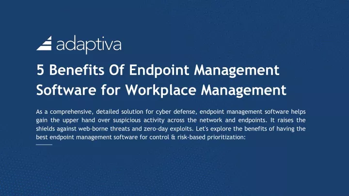 5 benefits of endpoint management software for workplace management