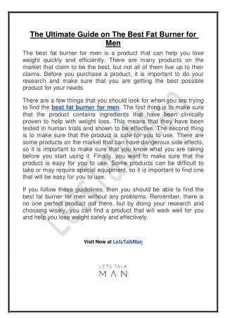 the ultimate guide on the best fat burner