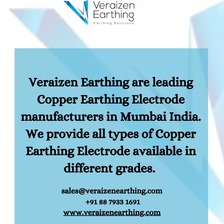 veraizen earthing are leading copper earthing