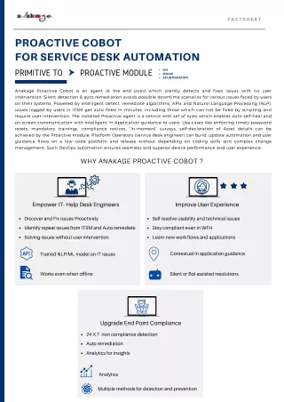 Proactive Cobot For Service Desk Automation - Anakage Technologies