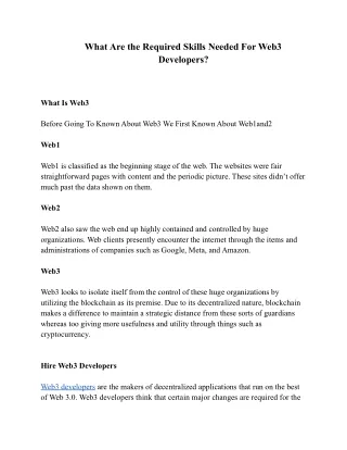what are the required skills needed for web3