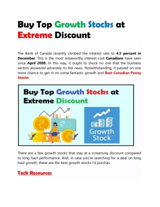Buy Top Growth Stocks at Extreme Discount