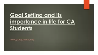 goal setting and its importance in life for ca students