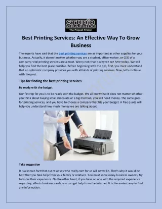 Tips for Finding the Best Printing Services