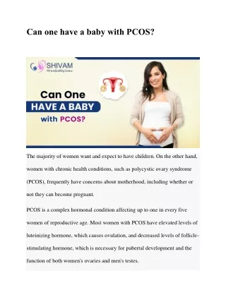 Can one have a baby with PCOS