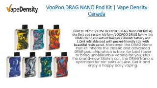 voopoo drag nano pod kit vape density canada
