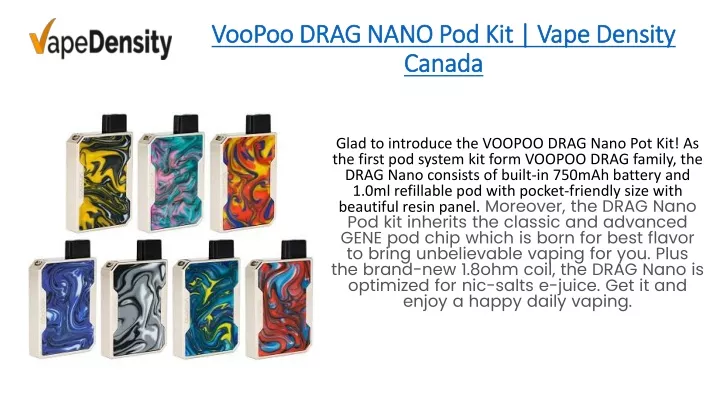 voopoo drag nano pod kit vape density canada