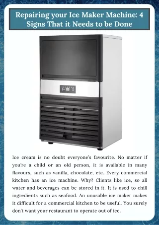 repairing your ice maker machine 4 signs that