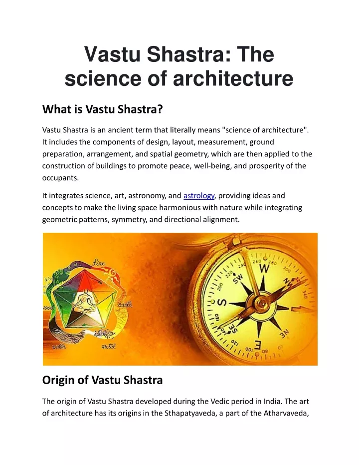 vastu shastra the science of architecture