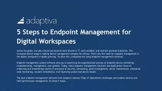 5 Steps to Endpoint Management for Digital Workspaces