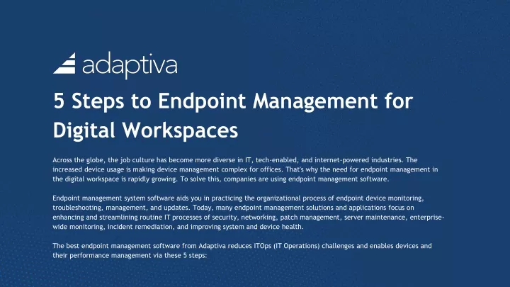 5 steps to endpoint management for digital workspaces