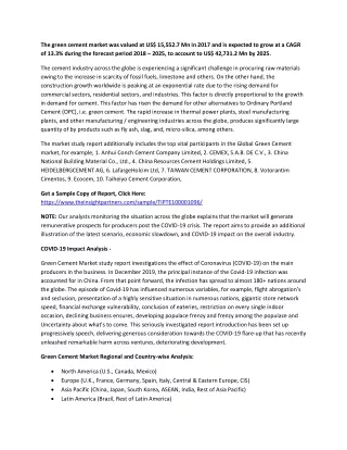 the green cement market was valued