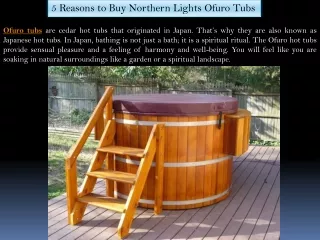 Buy Northern Lights Ofuro Tubs - Cedar Tubs