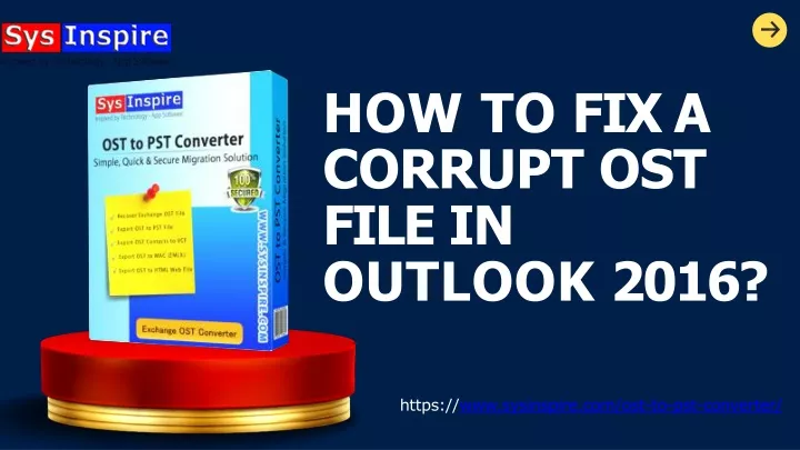 how to fix a corrupt ost file in outlook 2016