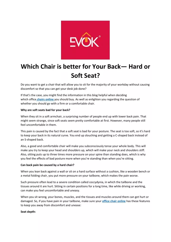 which chair is better for your back hard or soft