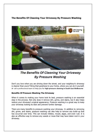 The Benefits Of Cleaning Your Driveway By Pressure Washing