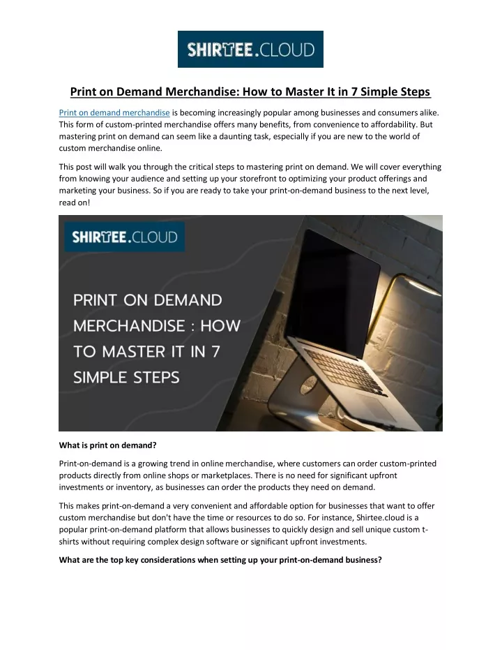 print on demand merchandise how to master