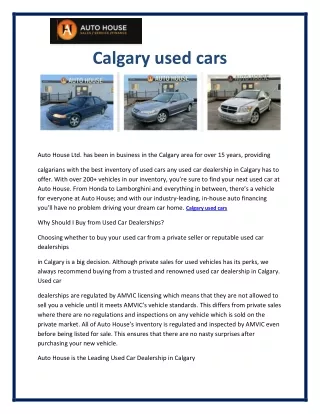 calgary used cars