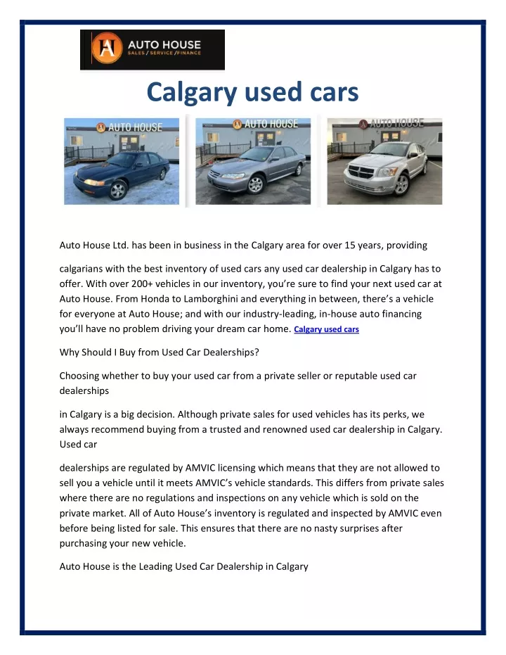 calgary used cars