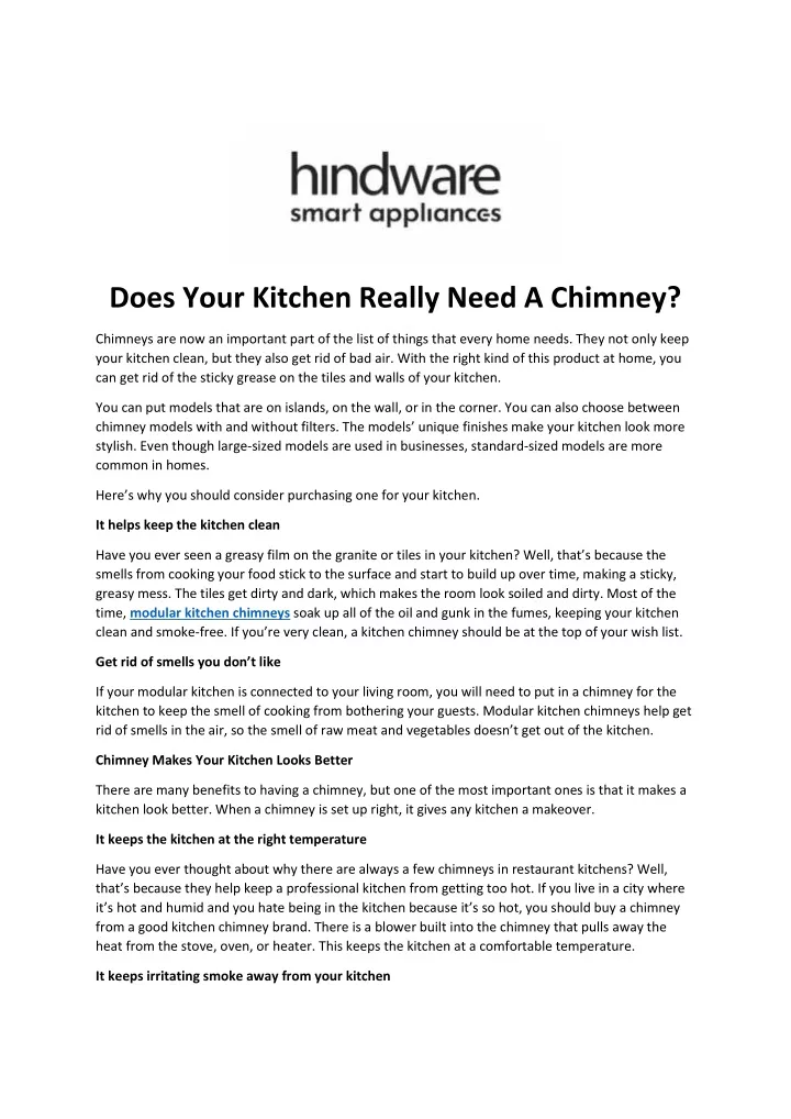 does your kitchen really need a chimney