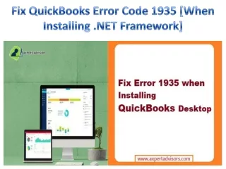 Fix QuickBooks Error Code 1935 [When Installing .Net Framework]