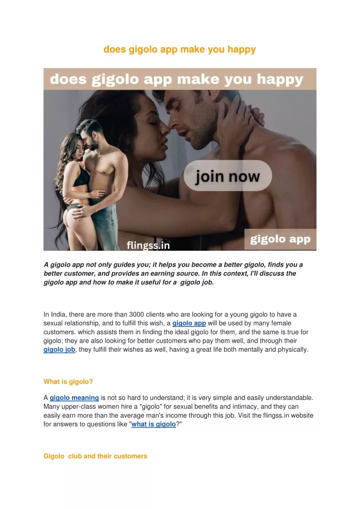 does gigolo app make you happy