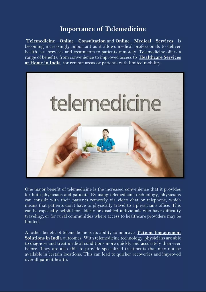 PPT - Importance Of Telemedicine PowerPoint Presentation, Free Download ...