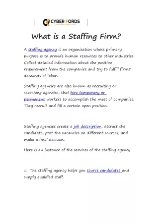 STAFFING FIRM
