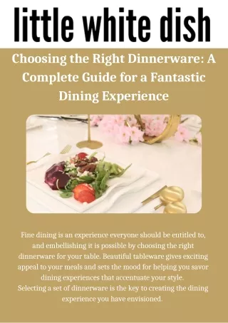 Choosing the Right Dinnerware A Complete Guide for a Fantastic Dining Experience
