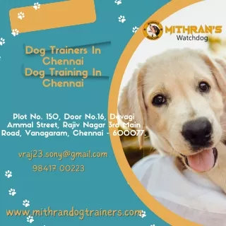 Dog Trainers In Chennai