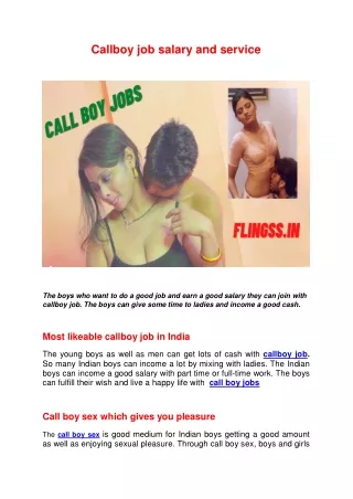 callboy job salary and service
