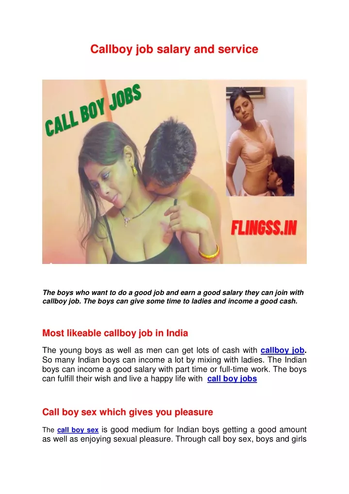 callboy job salary and service
