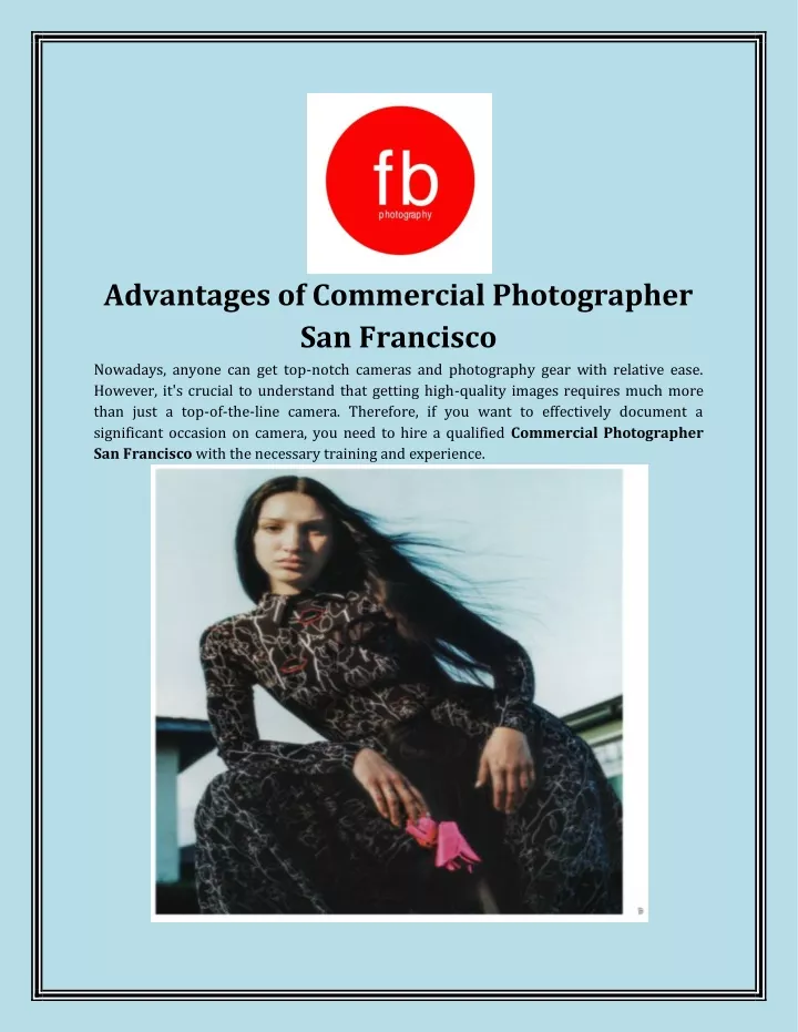 advantages of commercial photographer