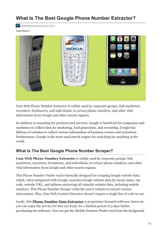 what is the best google phone number extractor