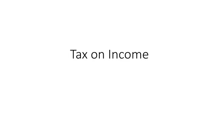 tax on income