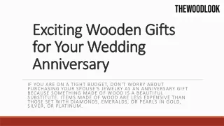 Exciting Wooden Gifts for Your Wedding Anniversary