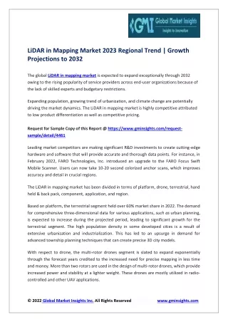 lidar in mapping market 2023 regional trend