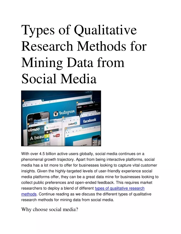 types of qualitative research methods for mining