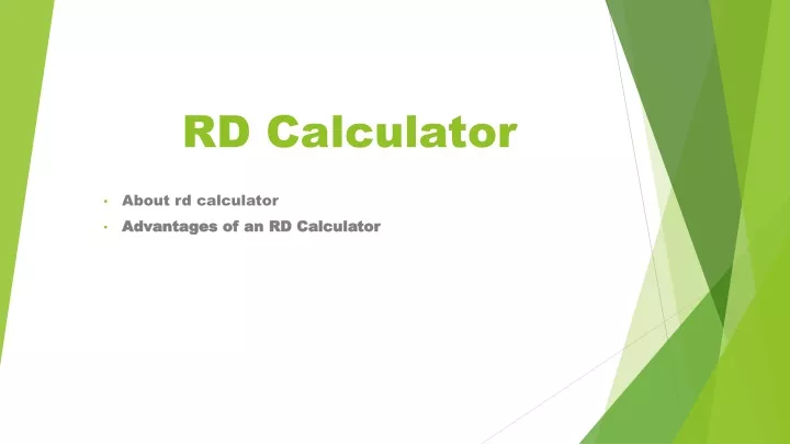 rd calculator