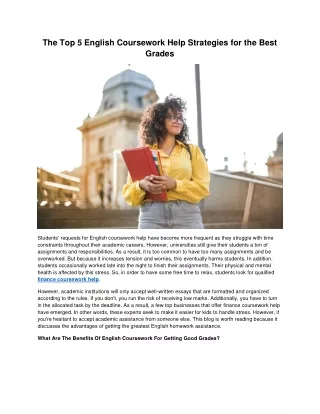The Top 5 English Coursework Help Strategies for the Best Grades